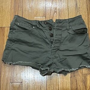Rewash green denim shorts